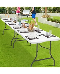 Aofar 6feet Folding Table Heavy Duty Plastic Portable Camping Dining Party Utility