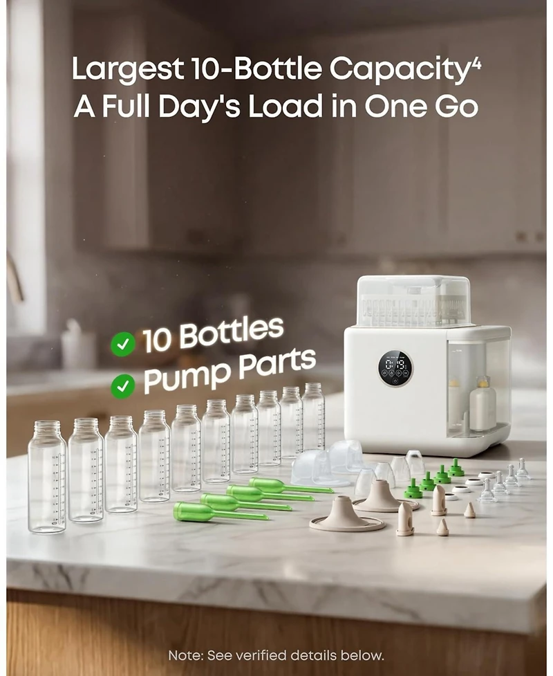 eufy Security S1 Pro Baby Bottle Washer, Sterilizer and Dryer, Built-in Water Softener, Largest 10-Bottle Capacity