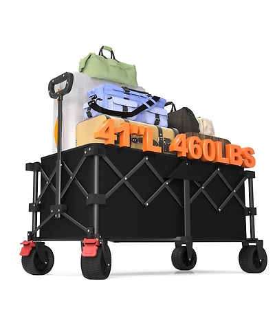 Gnuadz 41" Collapsible Folding Wagon All-terrain Wheels Utility Cart camping