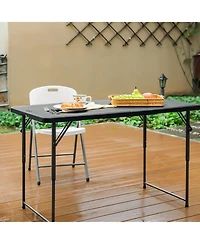 Aofar 4Feet Folding Table Portable Heavy Duty Adjustable Height