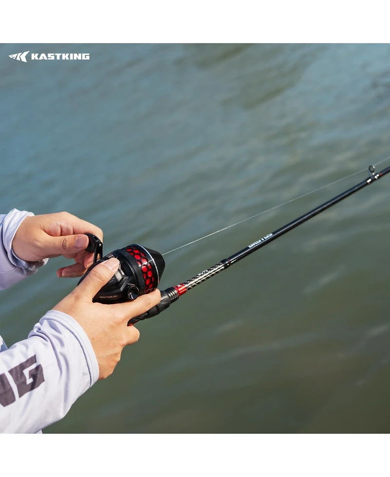 Aofar 2 Pieces + Extra Tip 6'6'' Brutus Fishing Rod Reel Combo IM6 Graphite Eva Handle Freshwater