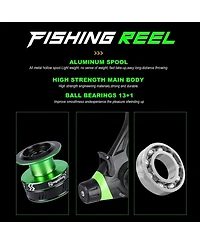 Aofar 11feet 3-Pieces Surf Fishing Rod Reel Combo Spinning With 5000 Size Reel