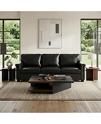 homfan 87.8 inch 3 Seater, Modern Faux Leather with 22 Deep Seat, Wide Square Arms, Firm Cushions, Heavy Duty Frame, Easy to Clean for Apartment
