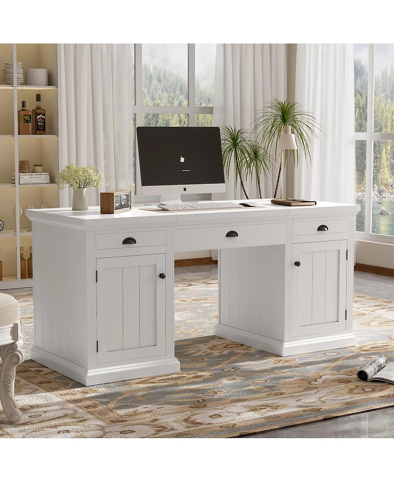 Streamdale Furniture Modern 67" Executive Desk with Storage and Drawers