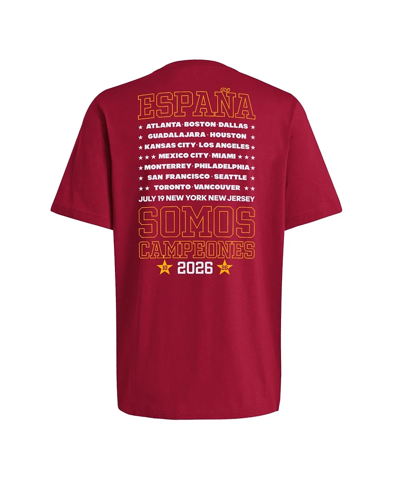 Adidas Men's Red Spain National Team 2026 Fifa World Cup Champions We Are T-Shirt