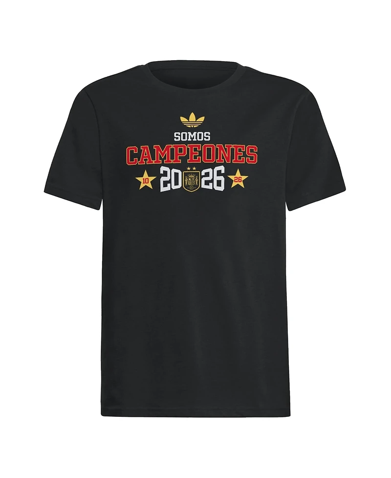 Adidas Big Boys and Girls Black Spain National Team 2026 Fifa World Cup Champions We Are T-Shirt