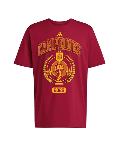 Adidas Men's Red Spain National Team 2026 Fifa World Cup Champions Trophy T-Shirt