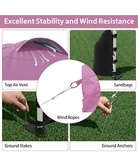 Sugift 10x 10 feet Pop Up Canopy Tent with One Sidewall and Wheeled Bag