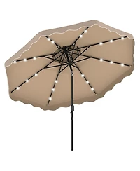 Sugift 10 Feet Solar Led Patio Umbrella for Deck and Pool with 24 Lights and Push Tilt