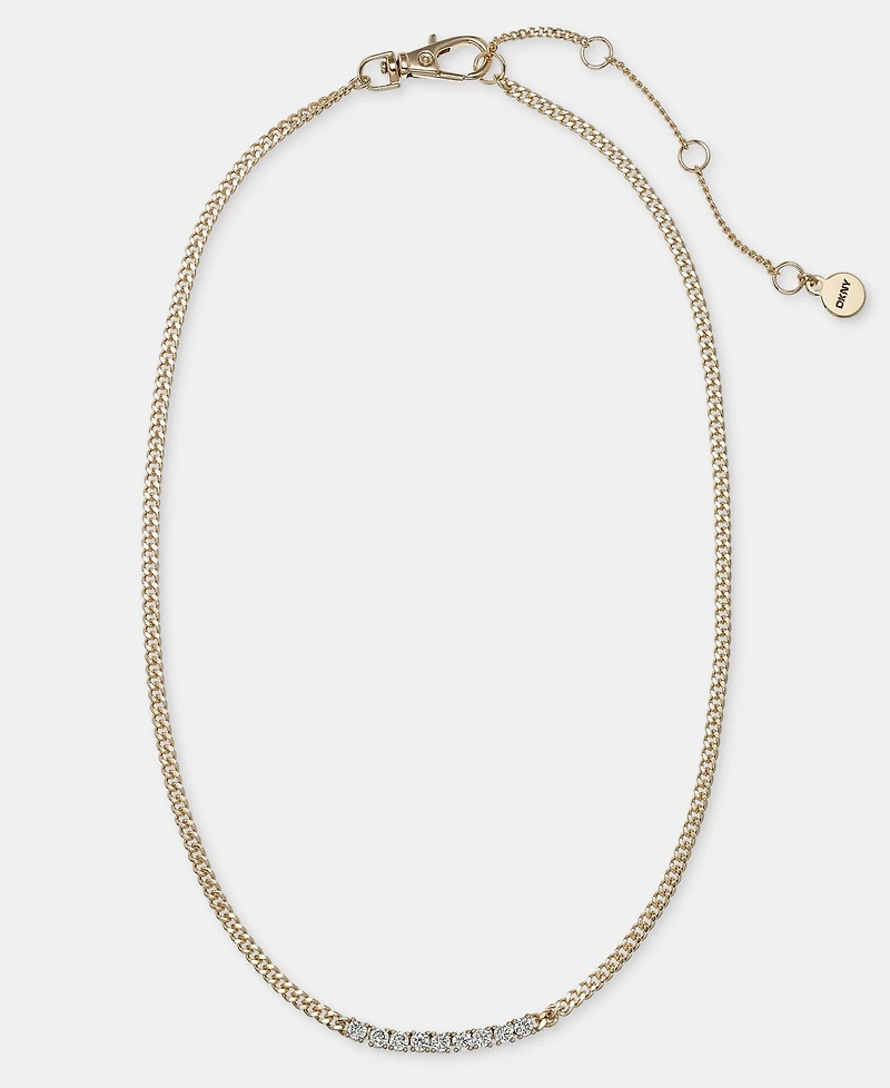 Dkny Crystal Tennis Collar Necklace, 16" + 3" extender