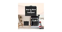 homfan 4FT Folding Table – Adjustable Height, Waterproof, Easy Clean, Portable Plastic with Handle, Fold-in-Half Design, Steel Frame, 300LBS Capacity