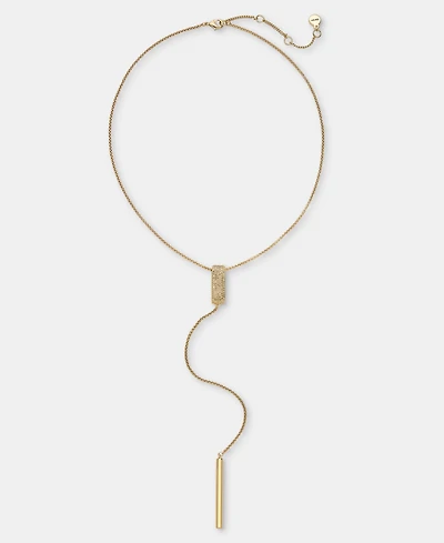 Karl Lagerfeld Paris Pave Link Lariat Necklace, X" + 3" extender