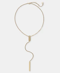 Karl Lagerfeld Paris Pave Link Lariat Necklace, X" + 3" extender