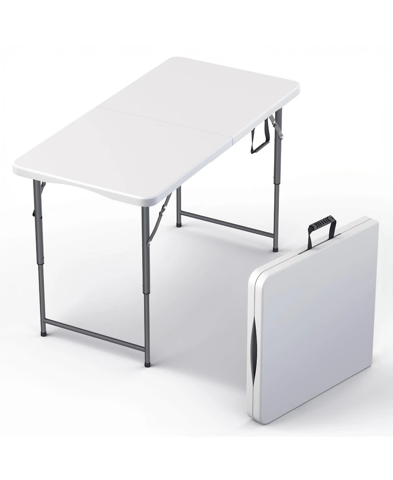 Aofar 4 Feet Foldable Table Adjustable Height Steel Portable
