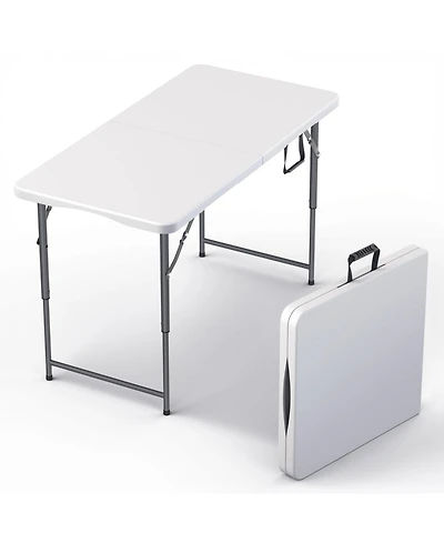 Aofar 4 Feet Foldable Table Adjustable Height Steel Portable