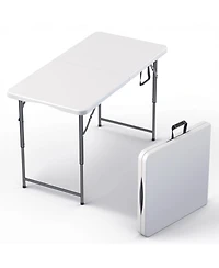 Aofar 4 Feet Foldable Table Adjustable Height Steel Portable