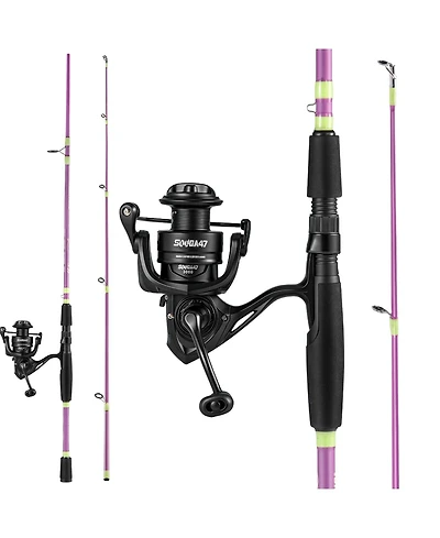 Aofar 2Pack 6'0" Fishing Rod Spinning Reel Combo