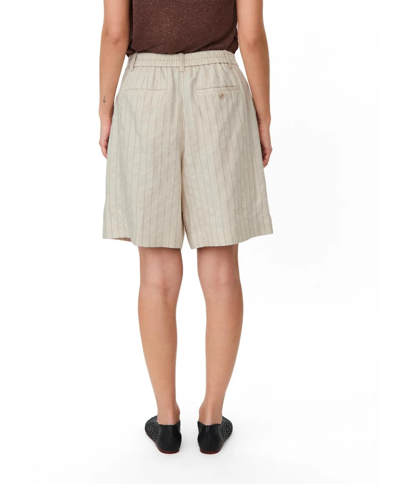 Masai Copenhagen Women's Mapauletta Linen-Blend Pinstripe Shorts
