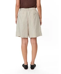 Masai Copenhagen Women's Mapauletta Linen-Blend Pinstripe Shorts