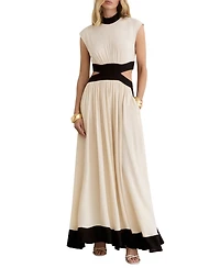 Reiss Women's Keely Fit & Flare Colorblock Cut-Out Waist Maxi Dress