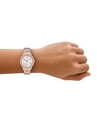 Michael Kors Women's Harlowe Three-Hand Rose Gold-Tone Stainless Steel Watch 33mm