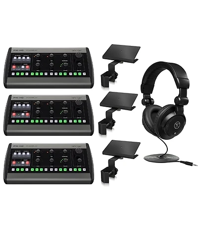 Behringer P16-hq Powerplay 16-Channel Personal Monitoring Mixer With Behringer Mounting Bracket For P16-m And Turnstile Cb Studio Monitor Headphon