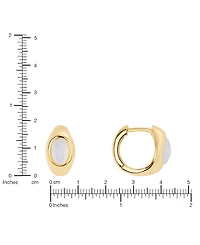 Macy's Gold-Plated Howlite Turquoise Simulated Moonstone Huggie Hoop Earrings
