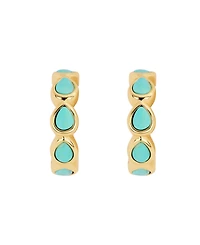Macy's Gold-Plated Howlite Turquoise Pear Hoop Earrings