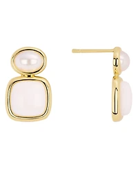 Macy's Gold-Plated Howlite Lapis Imitation Pearl Stud Drop Earrings