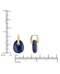 Macy's Gold-Plated Green Aventurine Hoop Drop Earrings