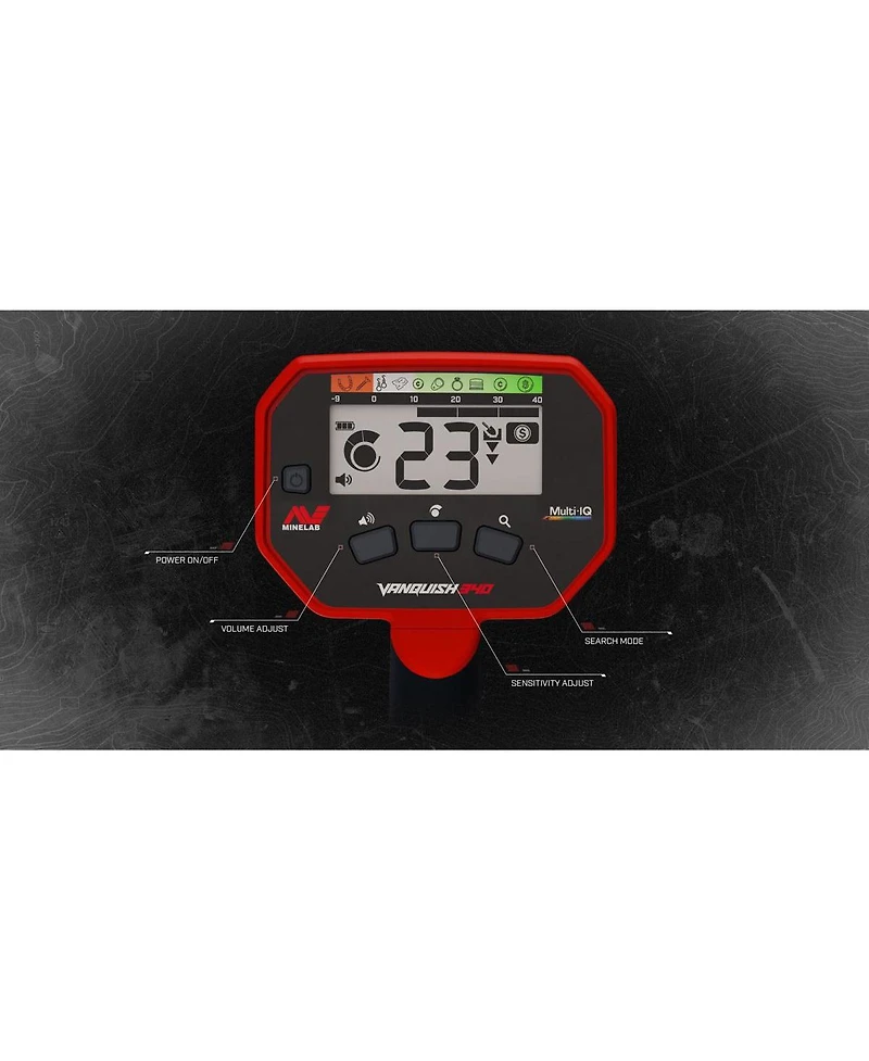 Minelab Vanquish 340 Metal Detector with Water Proof 10x7" Double-d Coil, Multi-iq Vlf Operating Frequency