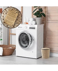 Casafield Hyacinth Trash Can with Lid and Liner - Natural, Woven Waste Basket for Garbage in the Bathroom, Bedroom, Laundry Room, Home Office
