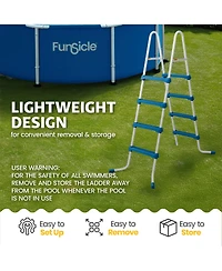 Funsicle 52 Inch SureStep 4 Stair Outdoor Above-Ground Swimming Pool Ladder