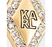 Karl Lagerfeld Paris Pave Logo Charm Hoop Earrings