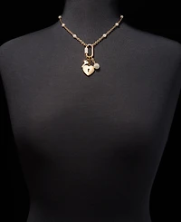 Karl Lagerfeld Paris Pave Multi-Charm Carabiner Lariat Necklace, 16" + 3" extender
