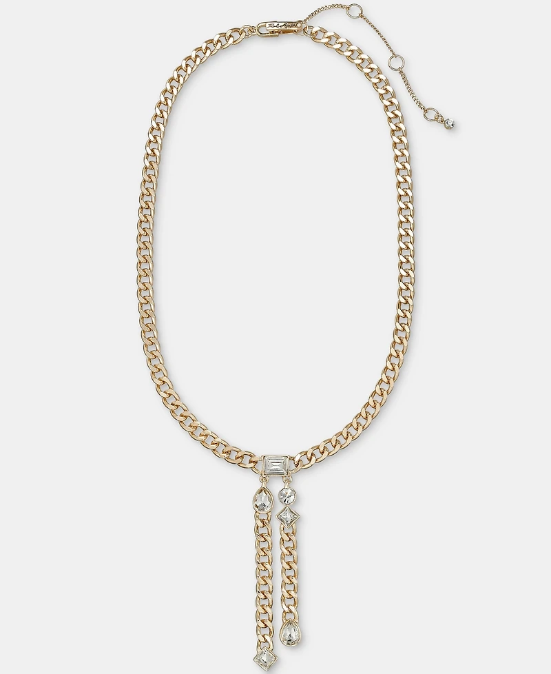 Karl Lagerfeld Paris Crystal Stone Chain Y Necklace, 16" + 3" extender