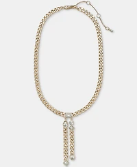 Karl Lagerfeld Paris Crystal Stone Chain Y Necklace, 16" + 3" extender