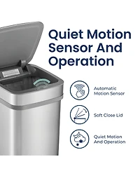Ninestars Nova Uv Odor Neutralizing Smart Kitchen Trash Can 13 Gallon Squared