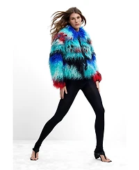 Desigual Women's Long Hair Coat Lacroix