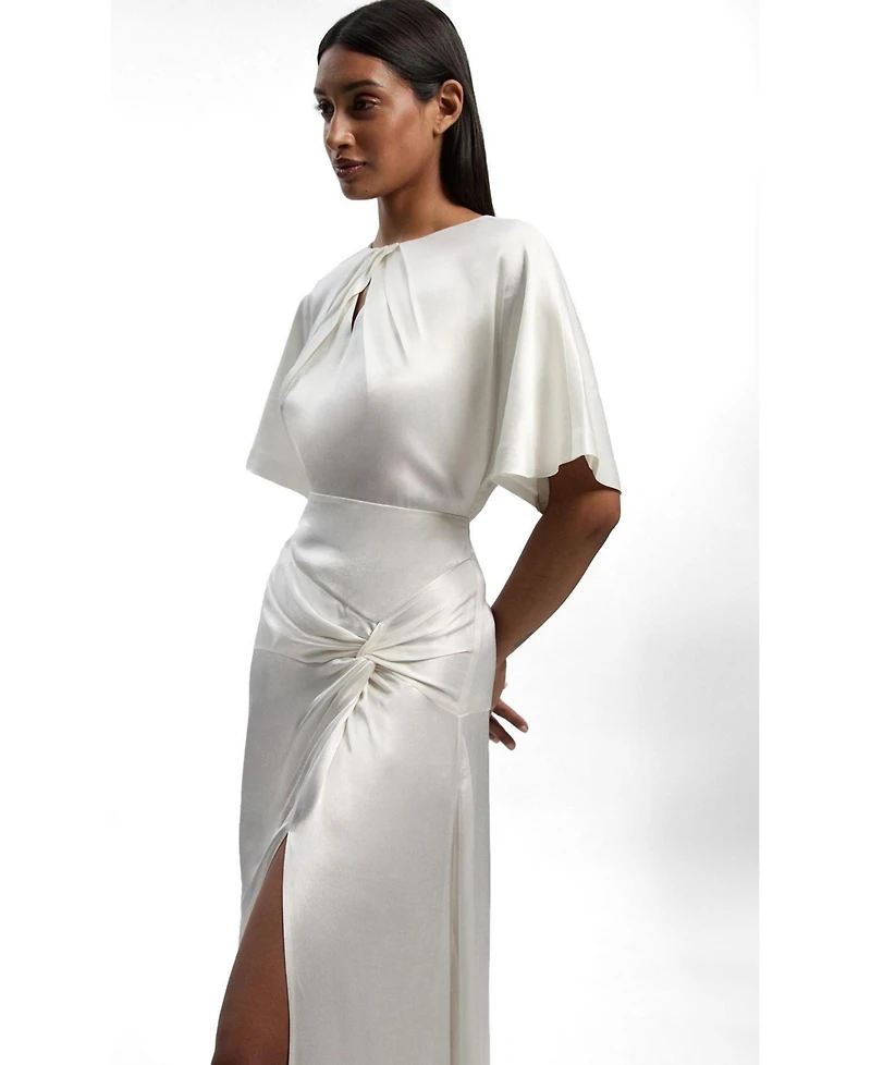 Karen Millen Women's Satin Twist Midaxi Dress