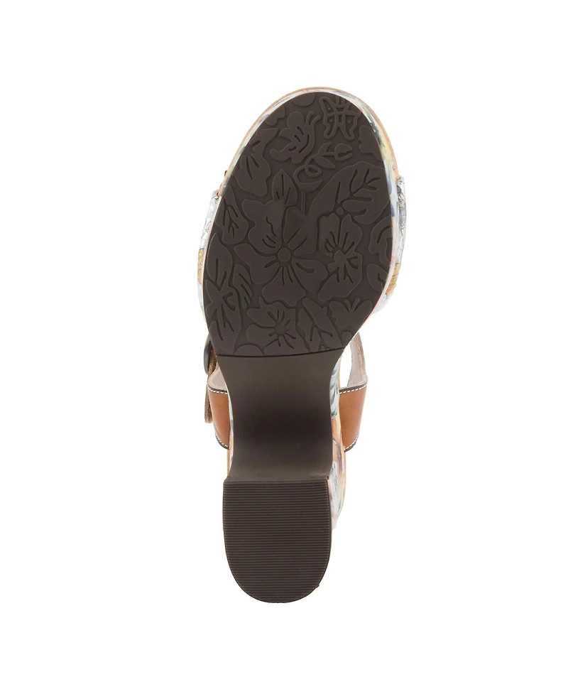 L'Artiste Women's Felis Platform Sandal with Hand-Painted Vamp
