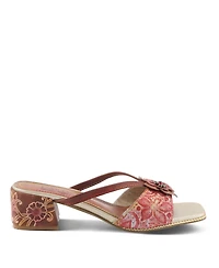 L'Artiste Women's Europa Strappy Sandal with Floral Vamp