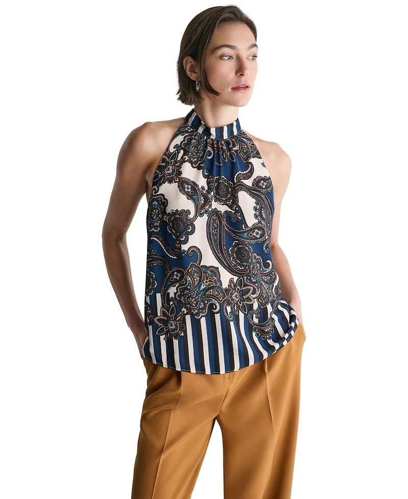 Bcbg Women's Halter Center-Back Keyhole Blouse