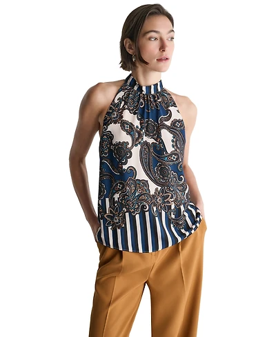 Bcbg Women's Halter Center-Back Keyhole Blouse