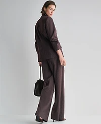 Bcbg Women's Long Double-Breasted Peak-Lapel Blazer