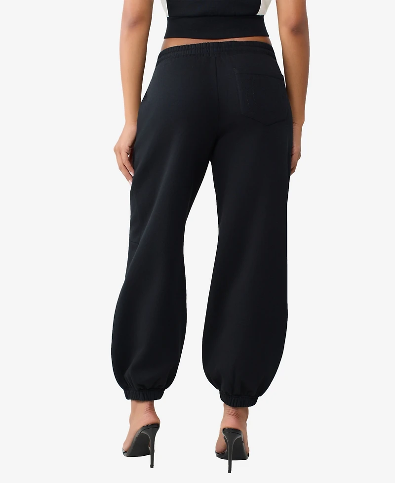 True Religion Women's Contrast Paneled Baggy Joggers