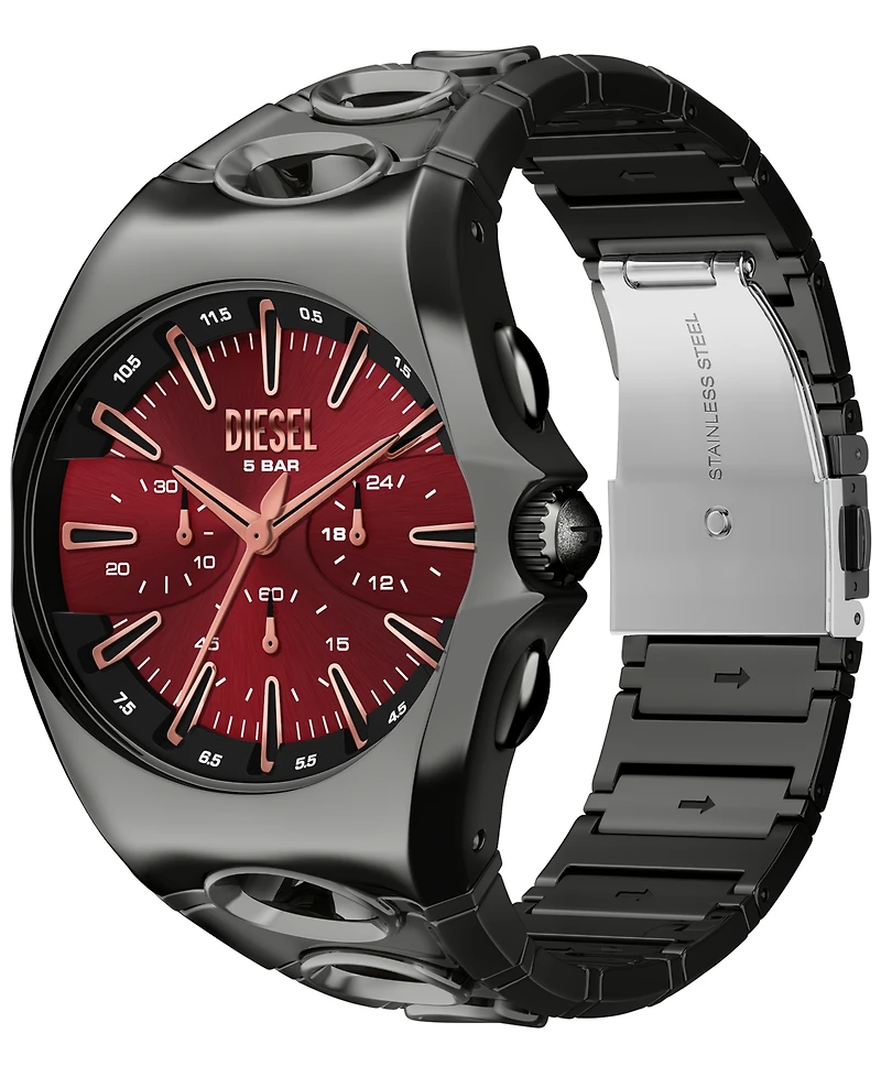 Diesel Men's D-Curve Quartz Chronograph Gunmetal Stainless Steel 48mm