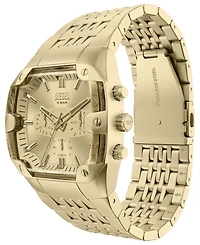 Diesel Men's Spiked Cushion Quartz Chronograph Gold Stainless Steel Watch 45mm