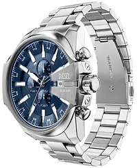 Diesel Men's Mega Chief Slim Quartz Chronograph Silver Stainless Steel Watch 48mm