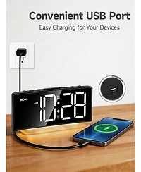 Neewer Extra Loud Alarm Clock for Heavy Sleepers Adults,Teens,Kids,Rainbow Clock for Bedroom,Small Bedside Digital Clock with Large Display